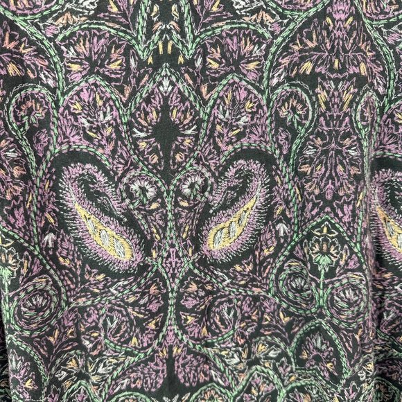 Lucky Brand Short Sleeve top Paisley Print‎ Dark Gray size 2X - Picture 2 of 7